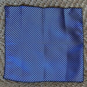 Blue and White Chevron Pocket Square